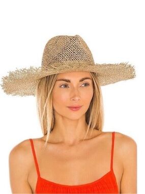 Lack Of Color Frayed-Brim Straw Sun Hat - Natural